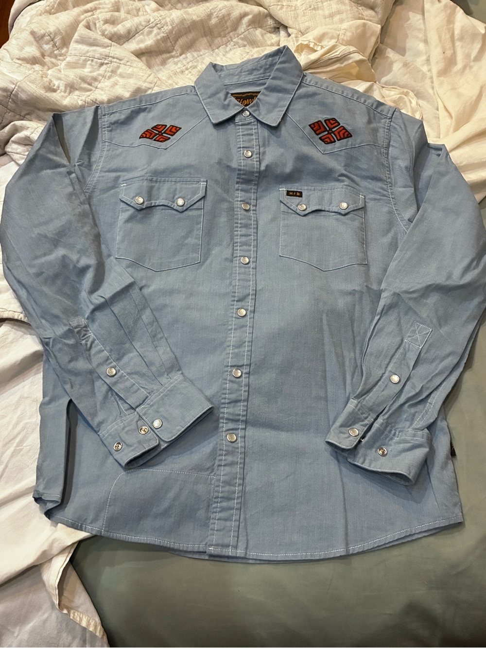 Howler Brothers - Diamantés Long Sleeve Embroidered Shirt - SMALL + MED + LARGE